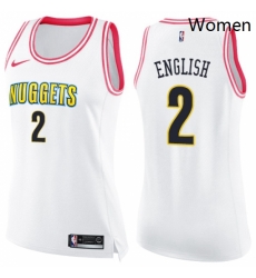 Womens Nike Denver Nuggets 2 Alex English Swingman WhitePink Fashion NBA Jersey Womens Nike Denver Nuggets 2 Alex English Swingman WhitePink Fashion NBA Jersey