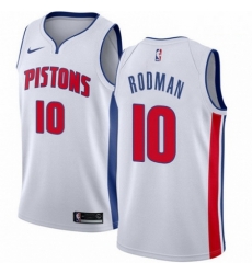Mens Nike Detroit Pistons 10 Dennis Rodman Swingman White Home NBA Jersey Association Edition Mens Nike Detroit Pistons 10 Dennis Rodman Swingman White Home NBA Jersey Association Edition