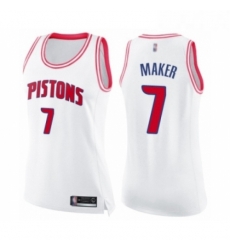 Womens Detroit Pistons 7 Thon Maker Swingman White Pink Fashion Basketball Jersey Womens Detroit Pistons 7 Thon Maker Swingman White Pink Fashion Basketball Jersey