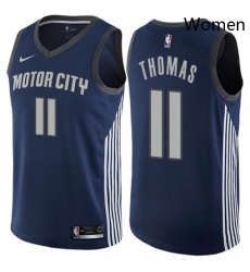 Womens Nike Detroit Pistons 11 Isiah Thomas Swingman Navy Blue NBA Jersey City Edition