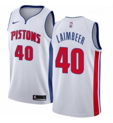 Womens Nike Detroit Pistons 40 Bill Laimbeer Authentic White Home NBA Jersey Association Edition Womens Nike Detroit Pistons 40 Bill Laimbeer Authentic White Home NBA Jersey Association Edition