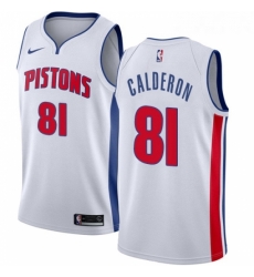 Womens Nike Detroit Pistons 81 Jose Calderon Swingman White NBA Jersey Association Edition Womens Nike Detroit Pistons 81 Jose Calderon Swingman White NBA Jersey Association Edition