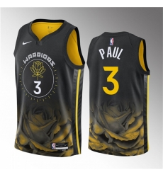 Men Golden State Warriors 3 Chris Paul Black City Edition Stitched Basketball Jersey Men Golden State Warriors 3 Chris Paul Black City Edition Stitched Basketball Jersey