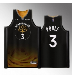Men Golden State Warriors 3 Jordan Poole 2022 2023 Black City Edition Stitched Basketball Jersey Men Golden State Warriors 3 Jordan Poole 2022 2023 Black City Edition Stitched Basketball Jersey