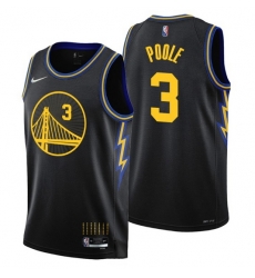 Men Golden State Warriors 3 Jordan Poole Black Stitched Basketball Jersey Men Golden State Warriors 3 Jordan Poole Black Stitched Basketball Jersey