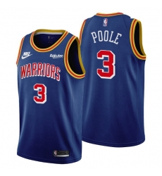 Men Golden State Warriors 3 Jordan Poole Men Nike Releases Classic Edition NBA 75th Anniversary Jersey Blue Men Golden State Warriors 3 Jordan Poole Men Nike Releases Classic Edition NBA 75th Anniversary Jersey Blue