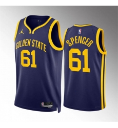 Men Golden State Warriors 61 Pat Spencer Navy Statement Edition Stitched Basketball Jersey Men Golden State Warriors 61 Pat Spencer Navy Statement Edition Stitched Basketball Jersey