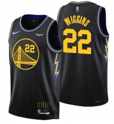 Men's Golden State Warriors #22 Andrew Wiggins 2021 22 City Edition Black 75th Anniversary Stitched Basketball Jersey Men's Golden State Warriors #22 Andrew Wiggins 2021 22 City Edition Black 75th Anniversary Stitched Basketball Jersey