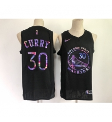 Men's Golden State Warriors #30 Stephen Curry Black Iridescent Holographic 2021 Jersey Men's Golden State Warriors #30 Stephen Curry Black Iridescent Holographic 2021 Jersey