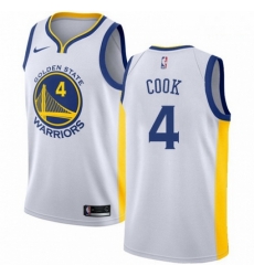 Mens Nike Golden State Warriors 4 Quinn Cook Swingman White NBA Jersey Association Edition Mens Nike Golden State Warriors 4 Quinn Cook Swingman White NBA Jersey Association Edition