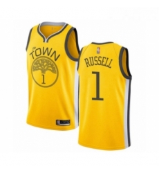 Womens Golden State Warriors 1 DAngelo Russell Yellow Swingman Jersey Earned Edition Womens Golden State Warriors 1 DAngelo Russell Yellow Swingman Jersey Earned Edition