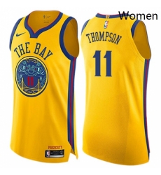 Womens Nike Golden State Warriors 11 Klay Thompson Swingman Gold NBA Jersey City Edition Womens Nike Golden State Warriors 11 Klay Thompson Swingman Gold NBA Jersey City Edition
