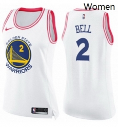Womens Nike Golden State Warriors 2 Jordan Bell Swingman WhitePink Fashion NBA Jersey Womens Nike Golden State Warriors 2 Jordan Bell Swingman WhitePink Fashion NBA Jersey