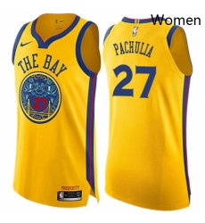 Womens Nike Golden State Warriors 27 Zaza Pachulia Swingman Gold NBA Jersey City Edition Womens Nike Golden State Warriors 27 Zaza Pachulia Swingman Gold NBA Jersey City Edition