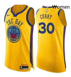 Womens Nike Golden State Warriors 30 Stephen Curry Swingman Gold NBA Jersey City Edition Womens Nike Golden State Warriors 30 Stephen Curry Swingman Gold NBA Jersey City Edition