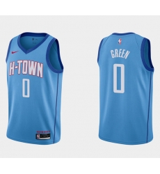 Men Houston Rockets 0 Jalen Green City Edition Blue Stitched Basketball Jersey Men Houston Rockets 0 Jalen Green City Edition Blue Stitched Basketball Jersey