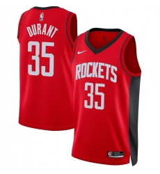 Men Houston Rockets 35 Kevin Durant Red Icon Edition Stitched Jersey