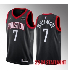 Men Houston Rockets 7 Cam Whitmore Black 2023 Draft Statement Edition Stitched Basketball Jersey Men Houston Rockets 7 Cam Whitmore Black 2023 Draft Statement Edition Stitched Basketball Jersey