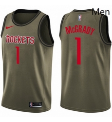 Mens Nike Houston Rockets 1 Tracy McGrady Swingman Green Salute to Service NBA Jersey Mens Nike Houston Rockets 1 Tracy McGrady Swingman Green Salute to Service NBA Jersey