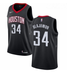 Womens Nike Houston Rockets 34 Hakeem Olajuwon Swingman Black Alternate NBA Jersey Statement Edition Womens Nike Houston Rockets 34 Hakeem Olajuwon Swingman Black Alternate NBA Jersey Statement Edition
