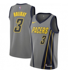 Men Nike Indiana Pacers 3 Aaron Holiday Gray NBA Swingman City Edition 2018 19 Jersey Men Nike Indiana Pacers 3 Aaron Holiday Gray NBA Swingman City Edition 2018 19 Jersey
