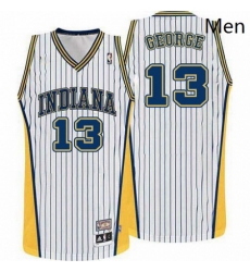 Mens Adidas Indiana Pacers 13 Paul George Swingman White Throwback NBA Jersey Mens Adidas Indiana Pacers 13 Paul George Swingman White Throwback NBA Jersey