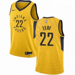 Mens Nike Indiana Pacers 22 T J Leaf Authentic Gold NBA Jersey Statement Edition 