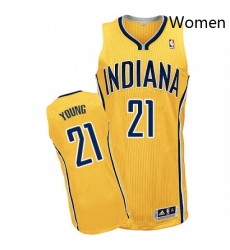 Womens Adidas Indiana Pacers 21 Thaddeus Young Authentic Gold Alternate NBA Jersey Womens Adidas Indiana Pacers 21 Thaddeus Young Authentic Gold Alternate NBA Jersey