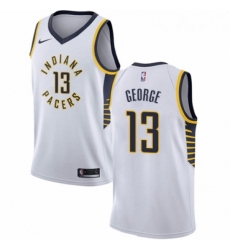 Womens Nike Indiana Pacers 13 Paul George Authentic White NBA Jersey Association Edition Womens Nike Indiana Pacers 13 Paul George Authentic White NBA Jersey Association Edition