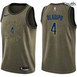 Youth Nike Indiana Pacers 4 Victor Oladipo Swingman Green Salute to Service NBA Jersey 