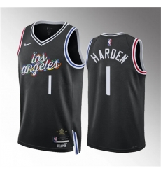 Men Los Angeles Clippers 1 James Harden Black 2022 23 City Edition Stitched Jersey Men Los Angeles Clippers 1 James Harden Black 2022 23 City Edition Stitched Jersey