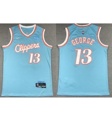 Men Los Angeles Clippers 13 Paul George Blue 75th Anniversary 2021 2022 City Edition NBA Jersey Men Los Angeles Clippers 13 Paul George Blue 75th Anniversary 2021 2022 City Edition NBA Jersey