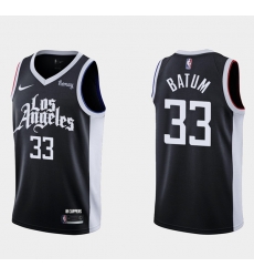 Men Los Angeles Clippers 33 Nicolas Batum 2020 21 Black City Edition Stitched NBA Jersey Men Los Angeles Clippers 33 Nicolas Batum 2020 21 Black City Edition Stitched NBA Jersey