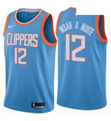 Mens Nike Los Angeles Clippers 12 Luc Mbah a Moute Swingman Blue NBA Jersey City Edition Mens Nike Los Angeles Clippers 12 Luc Mbah a Moute Swingman Blue NBA Jersey City Edition