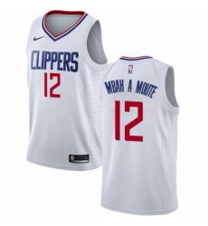 Mens Nike Los Angeles Clippers 12 Luc Mbah a Moute Swingman White NBA Jersey Association Edition Mens Nike Los Angeles Clippers 12 Luc Mbah a Moute Swingman White NBA Jersey Association Edition