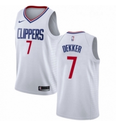 Youth Nike Los Angeles Clippers 7 Sam Dekker Authentic White NBA Jersey Association Edition Youth Nike Los Angeles Clippers 7 Sam Dekker Authentic White NBA Jersey Association Edition