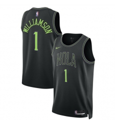 Men New Orleans Pelicans 1 Zion Williamson Black 2025 26 City Ediiton Stitched Basketball Jersey Men New Orleans Pelicans 1 Zion Williamson Black 2025 26 City Ediiton Stitched Basketball Jersey