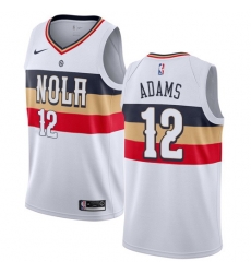 Men Nike New Orleans Pelicans 12 Steven Adams White NBA Swingman Earned Edition Jersey Men Nike New Orleans Pelicans 12 Steven Adams White NBA Swingman Earned Edition Jersey