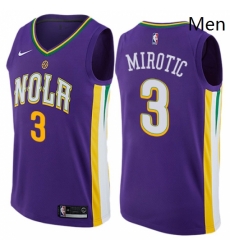Mens Nike New Orleans Pelicans 3 Nikola Mirotic Swingman Purple NBA Jersey City Edition Mens Nike New Orleans Pelicans 3 Nikola Mirotic Swingman Purple NBA Jersey City Edition