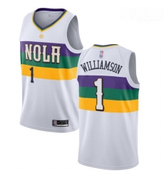 Pelicans #1 Zion Williamson White Basketball Swingman City Edition 2018 19 Jersey Pelicans #1 Zion Williamson White Basketball Swingman City Edition 2018 19 Jersey