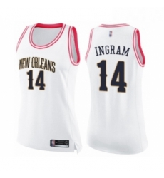 Womens New Orleans Pelicans 14 Brandon Ingram Swingman White Pink Fashion Basketball Jersey Womens New Orleans Pelicans 14 Brandon Ingram Swingman White Pink Fashion Basketball Jersey