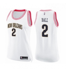 Womens New Orleans Pelicans 2 Lonzo Ball Swingman White Pink Fashion Basketball Jersey Womens New Orleans Pelicans 2 Lonzo Ball Swingman White Pink Fashion Basketball Jersey