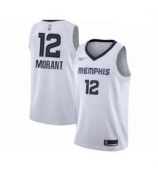 Grizzlies #12 Ja Morant White Basketball Swingman Association Edition Jersey