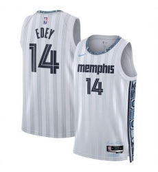 Men Memphis Grizzlies 14 Zach Edey White 2025 26 City Edition Stitched Basketball Jersey