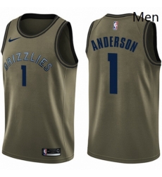 Mens Nike Memphis Grizzlies 1 Kyle Anderson Swingman Green Salute to Service NBA Jersey Mens Nike Memphis Grizzlies 1 Kyle Anderson Swingman Green Salute to Service NBA Jersey