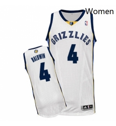 Womens Adidas Memphis Grizzlies 4 Wade Baldwin Authentic White Home NBA Jersey Womens Adidas Memphis Grizzlies 4 Wade Baldwin Authentic White Home NBA Jersey