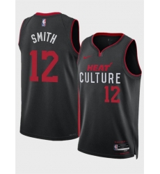 Men Miami Heat 12 Dru Smith Black 2024 City Edition Stitched Basketball Jersey Men Miami Heat 12 Dru Smith Black 2024 City Edition Stitched Basketball Jersey