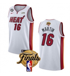 Men Miami Heat 16 Caleb Martin White 2023 Finals Association Edition With NO 6 Patch Stitched Basketball Jersey Men Miami Heat 16 Caleb Martin White 2023 Finals Association Edition With NO 6 Patch Stitched Basketball Jersey