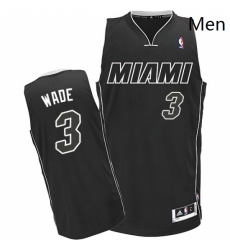 Mens Adidas Miami Heat 3 Dwyane Wade Authentic BlackWhite NBA Jersey Mens Adidas Miami Heat 3 Dwyane Wade Authentic BlackWhite NBA Jersey