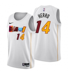 Men's Miami Heat #14 Tyler Herro 2022-23 White City Edition Stitched Jersey Men's Miami Heat #14 Tyler Herro 2022-23 White City Edition Stitched Jersey